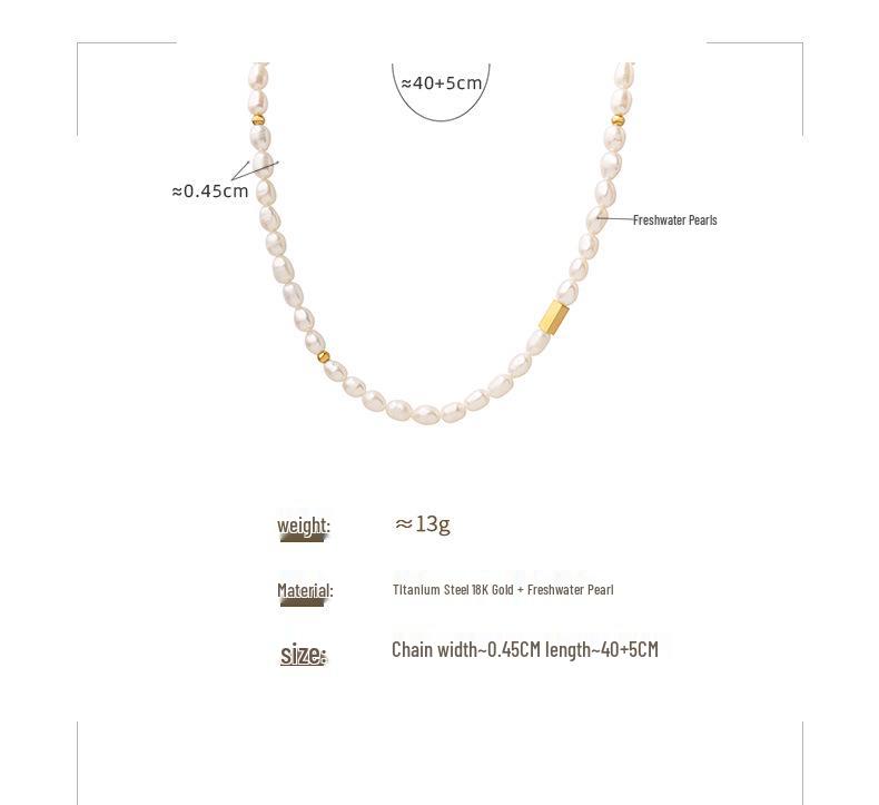 Baroque Freshwater Pearl & Titanium Necklace – Cross-border Versatile Style