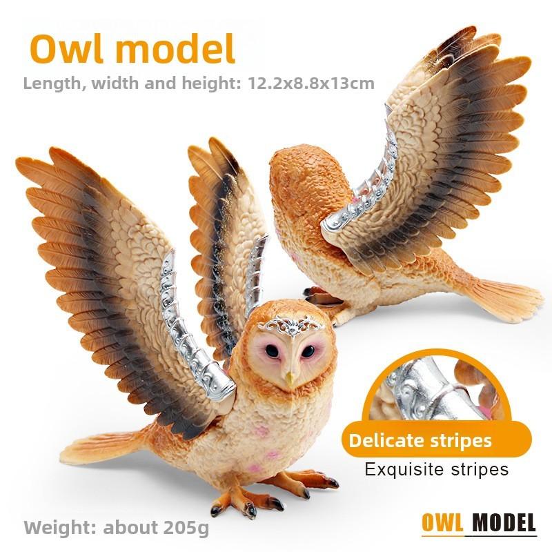 Animal Model Pvc Flying Owl Figurine For Children Educational Display
