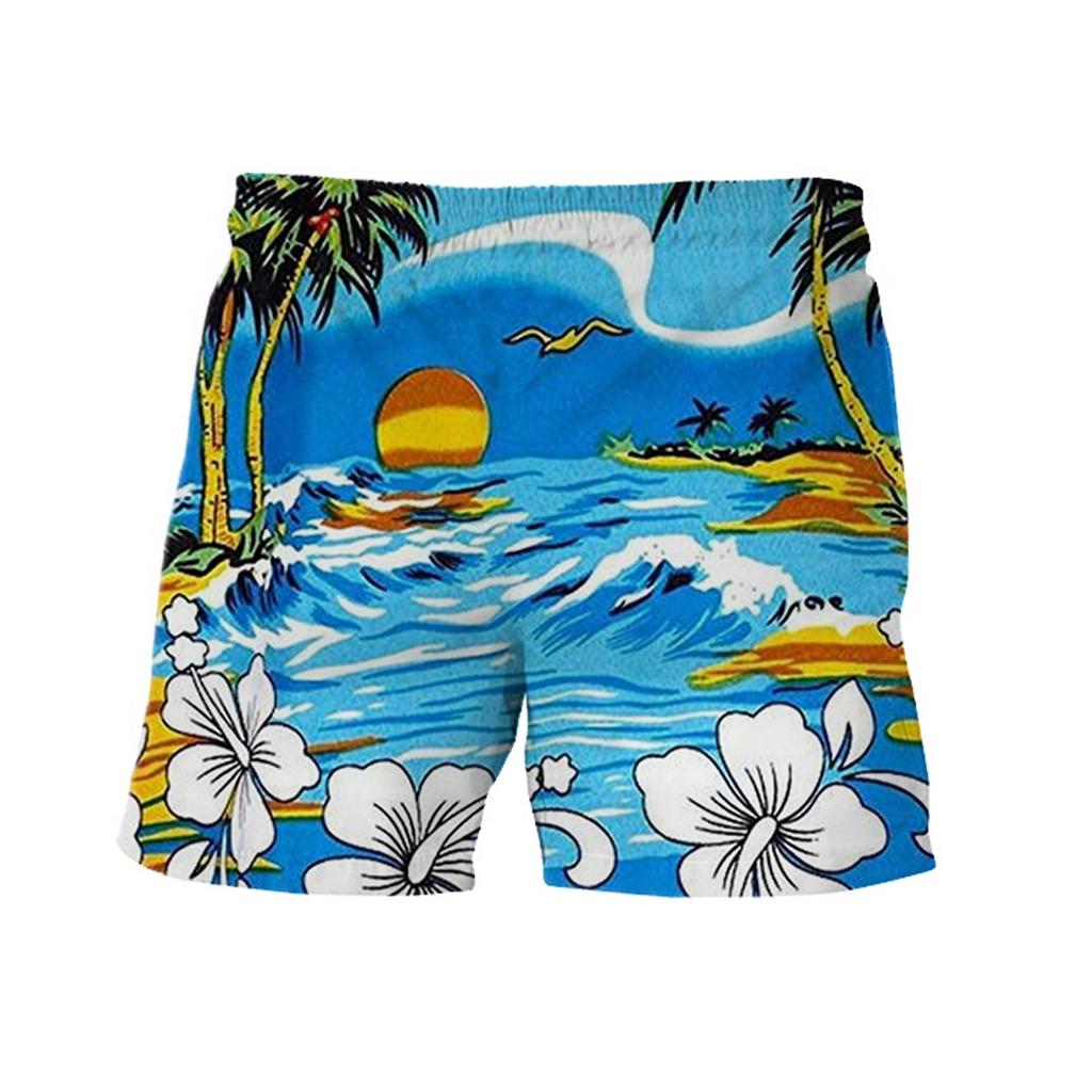 Fashion Men's Strapped Hawaiian Beach Fit Sport Casual Shorts Pants