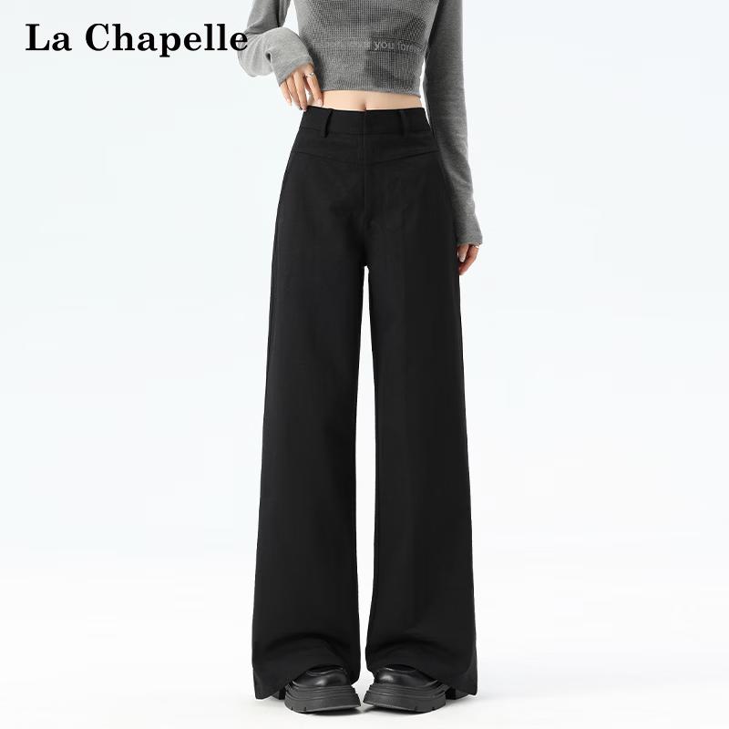 La Chapelle Women s High-Waist Draped Straight-Leg Casual Pants XL