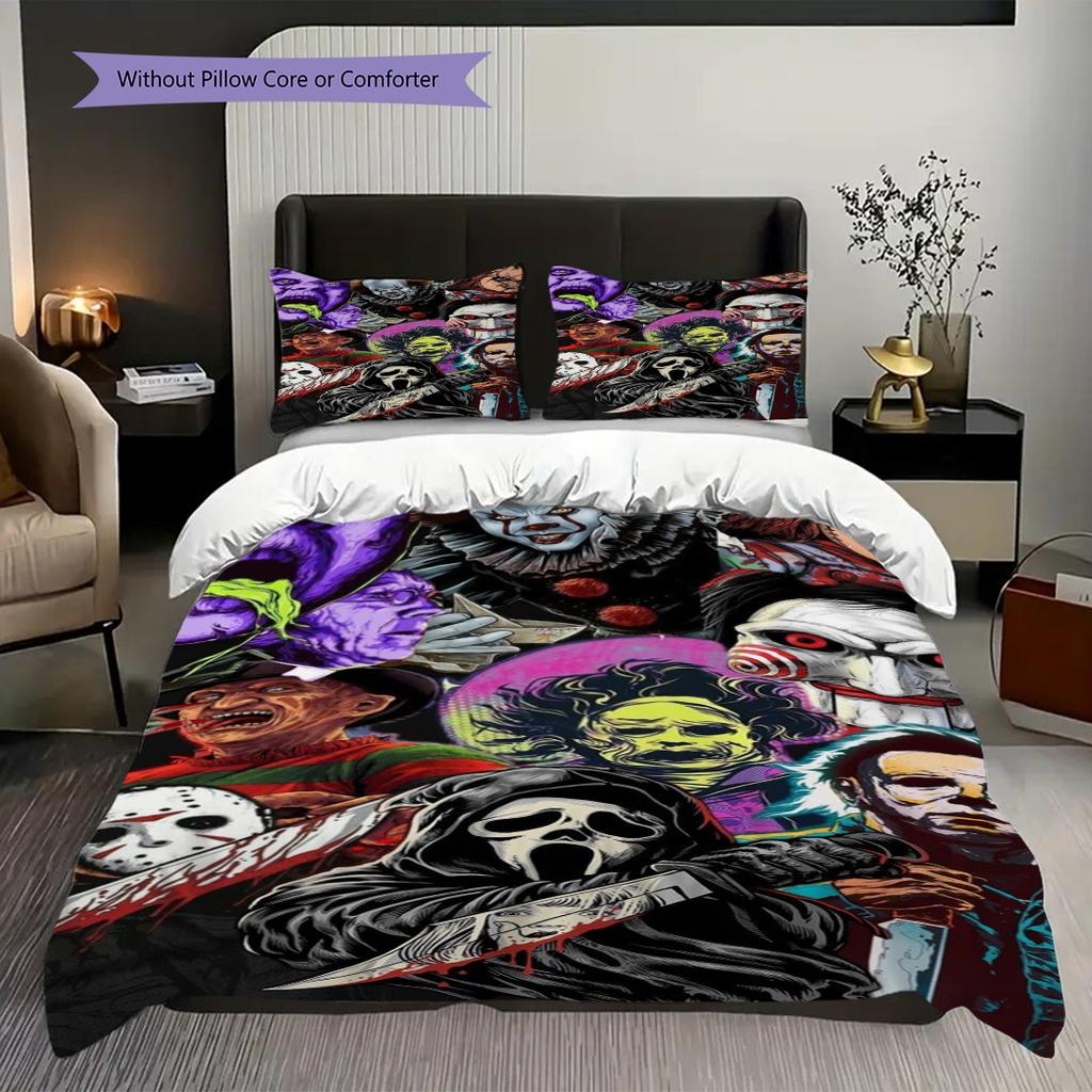 Joker'S Fiery Encounter Threepiece Set 1 Duvet Cover 2 Pillowcase Without Core Bedding Set Duvet Cover And Pillowcase Soft And Comfortable