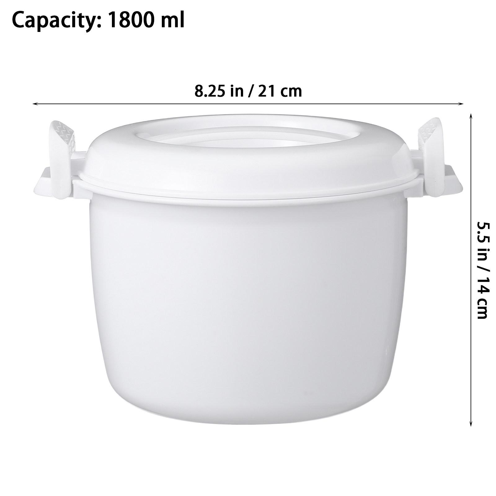 Microwave Rice Cooker 4 Cup Smart Design for Cooking Rice Noodles Vegetables Food Container Portable Lunch Box Home Kitchen