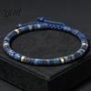 Natural Stone Bracelet Bead Retro Flat Adjustable Boho Flexible Size