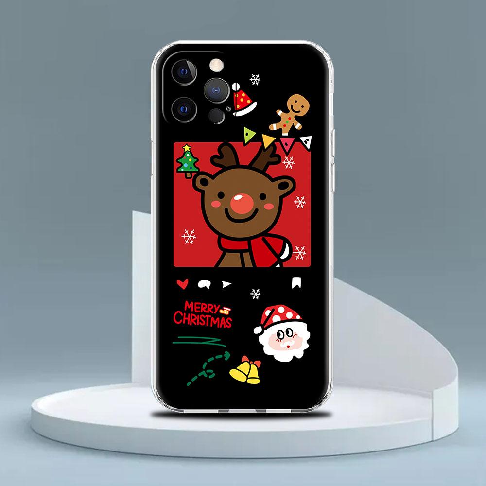 Snowman Christmas Cute Clear Case For Apple iPhone 13 11 14 12 Pro 7 8 Plus XR X XS Max 6 6S 13Pro Silicone Phone Cover
