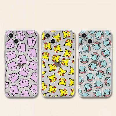 Kreslený kryt Pokemon Pikachu pro iPhone 14 11 12 Pro 13 Pro Max XR XS X 6s 7 8 Plus SE 2020 13 Luxusní průhledný nárazuvzdorný kryt