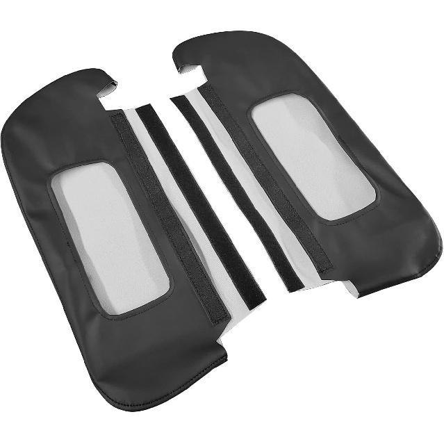 Paar Sonnenblende Leder Schwarz Abdeckung Haut Ersatz Kompatibel mit Dodge RAM 1500 2500 1994-2001