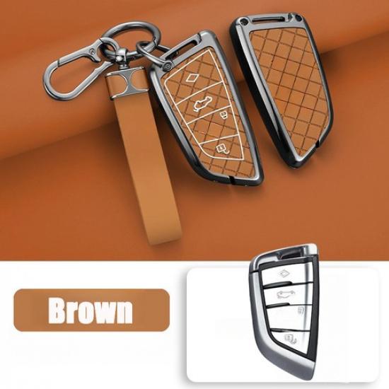 Zinc Alloy Leather Car Key Case Cover For BMW X1 X2 X3 X4 X5 X6 X5M 1 2 3 4 5 6