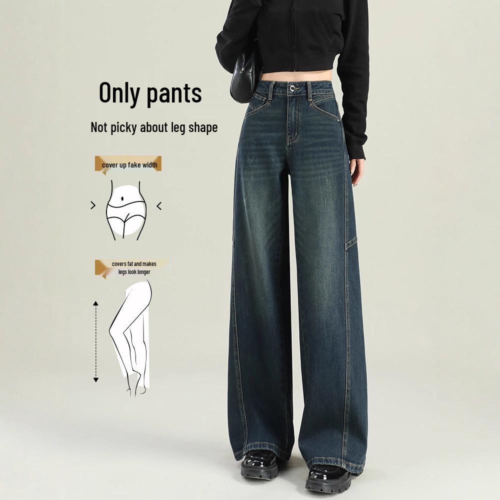 Women's Wide-Leg Jeans 2025: New Style, Popular Autumn/Winter Plus Size Straight Loose Fit Versatile Pants