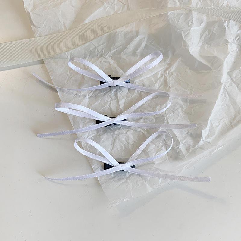 3Pcs Sweet Thin Silk Ribbon Bowknot Hair Clips  Cute Barrettes For Women Girls Colorful Lace Hair Clip Hair Accessories