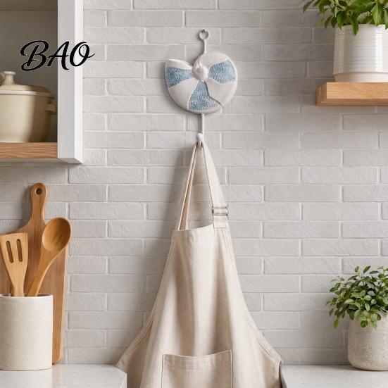 Sturdy Coat Hooks Wooden Wall Hook, Mediterranean Style Decorative Hanger Durable for Home Decor Keys Umbrellas Scarves Small Object Hook