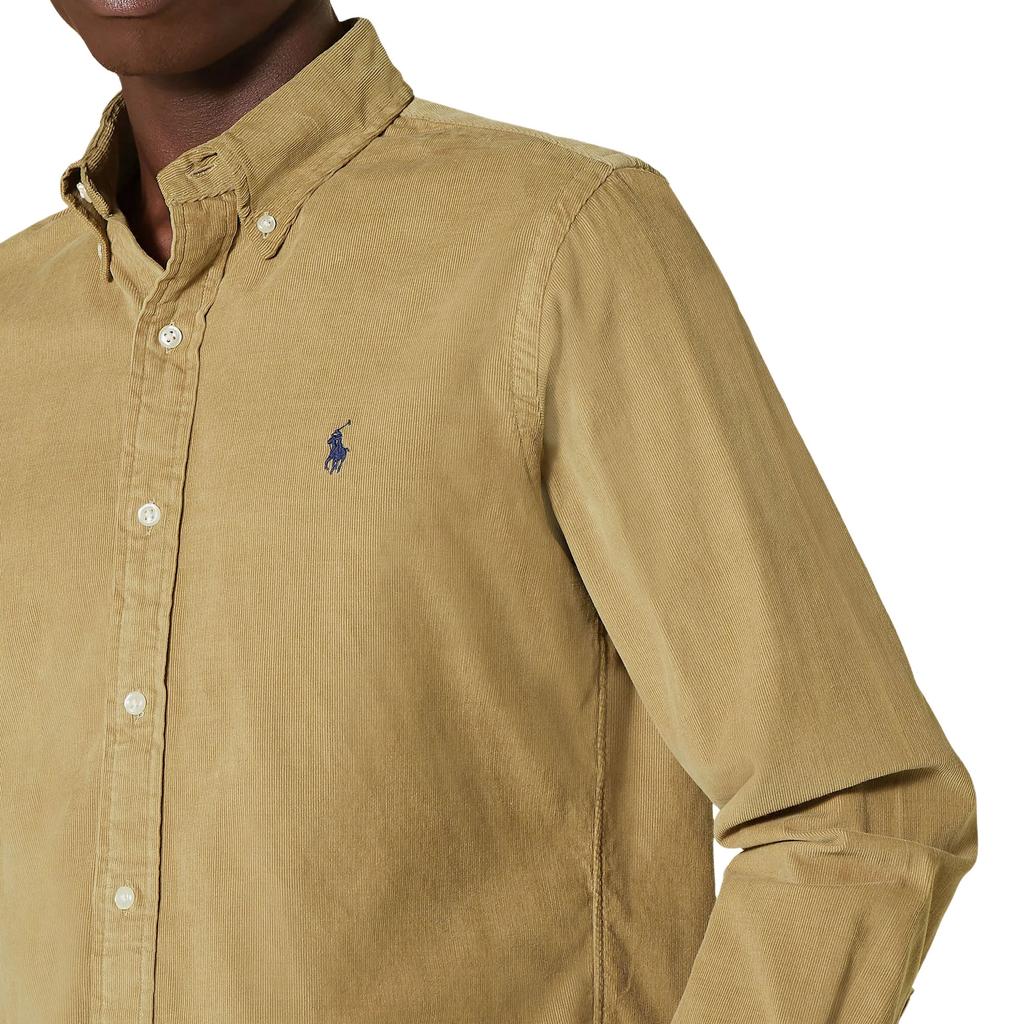 Polo Ralph Lauren Solid Color Pony Logo Embroidered Corduroy Long Sleeve Shirt Men Shirts MNPOWOV16822012-260
