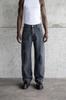 Men's Baggy Jeans with Worn Effect - Black
