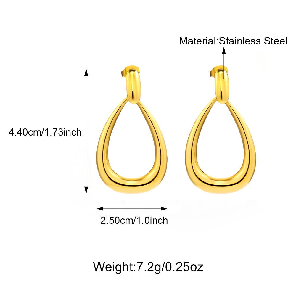 Retro Teardrop Stainless Steel Earrings – Elegant, Versatile, and Trendy