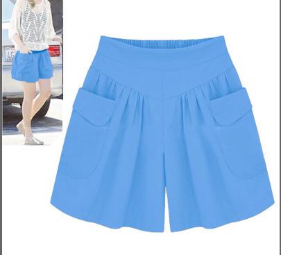 

Summer plus fat plus size women s clothing fat mm wide-leg shorts women s catties sister versatile hot pants culottes women s summer M темно-синий