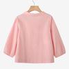 ZANZEA Women Casual Doll Collar Solid Color Loose 3/4 Sleeve Blouse