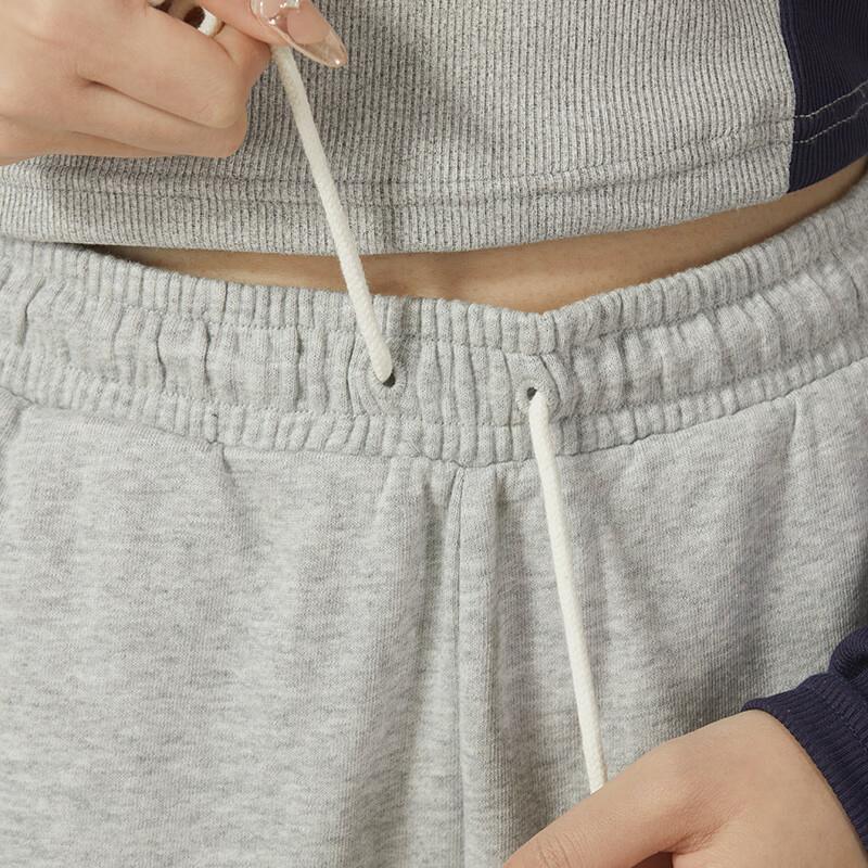 Puma Solid Color Lace-Up Casual Tapered Knit Sports Pants Women Bottoms Gray 625810-04