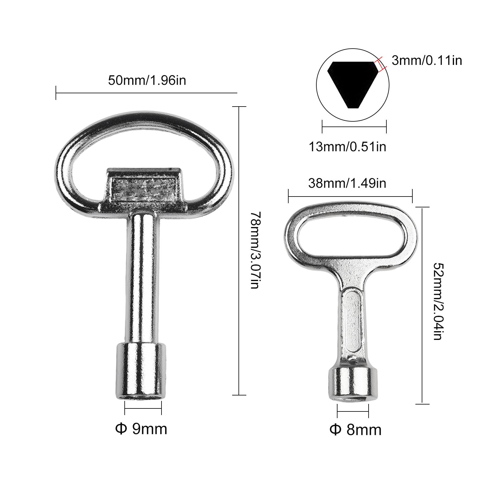 Bathroom Valve Key Valve Switch Control Cabinet Rust Prevention Silver Sturdy Zinc Alloy Triangle Wrench For Valve