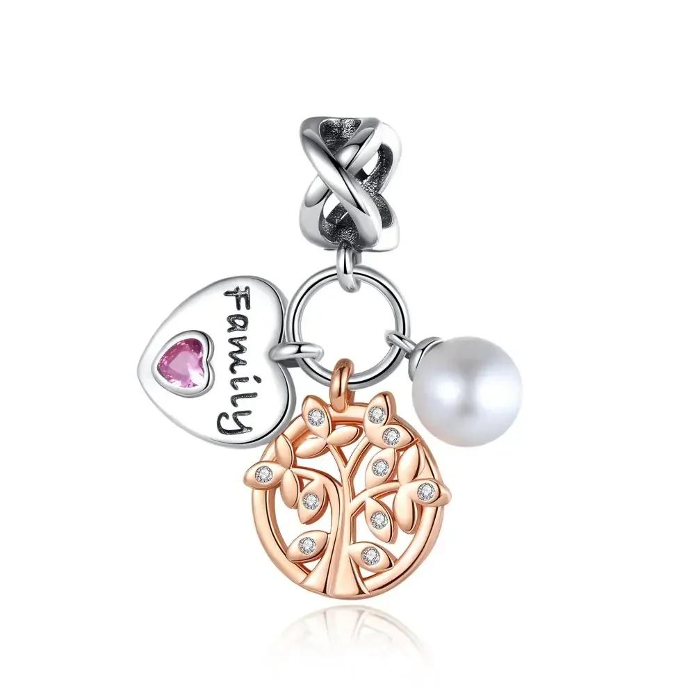 copper Heart Mom Dangle Dream Catcher Charm Bead Charms Compatible With Authentic Bracelets Do It Yourself Jewellery for Women Gift Accessories