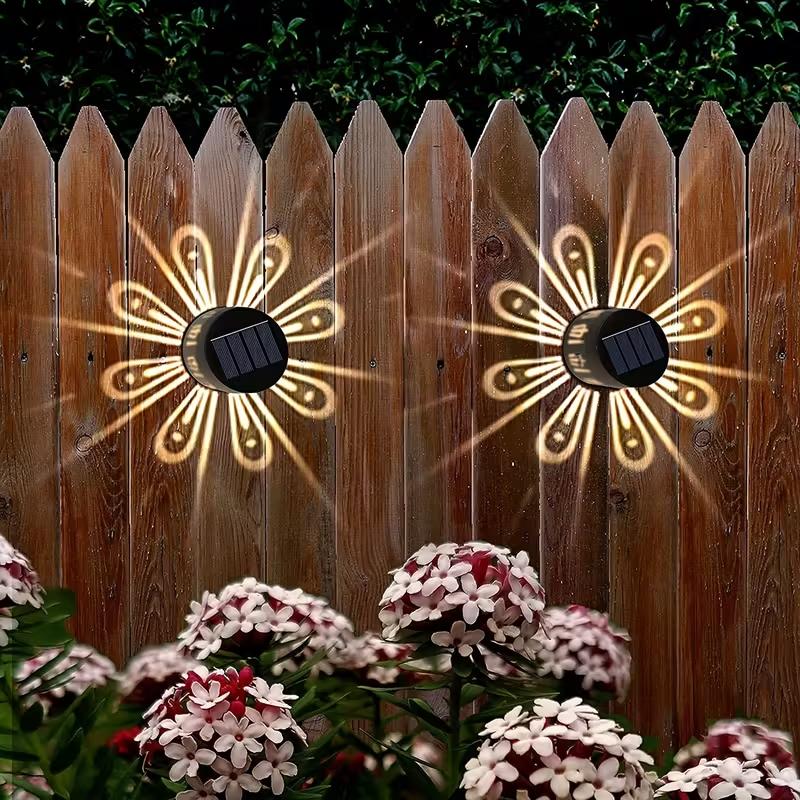 

2/4Pack Solar Peacock Projection Lights Outdoor LED Wall Lamp Waterproof Solar Fence Lights for Yard Garden Lawn Christmas Decor 2PCS теплим білим кольором