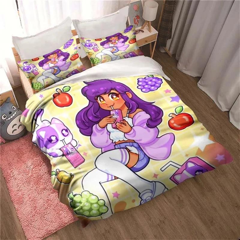3D Print Bedding Set Duvetcover Set Single Double King Size Kawaii Cartoon Aphmau Adult Boys Bedroom Duvet Cover and Pillow Case