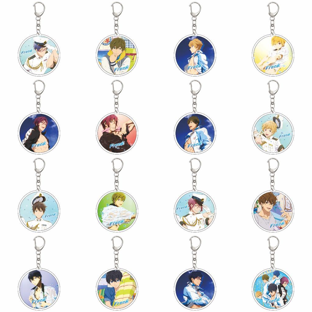 Gifts/55MM Anime Free Keychain Nanase Haruka/Tachibana Makoto/Hazuki Nagisa/Ryugazaki Rei Acrylic Key Chain Christmas Gifts