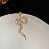 Sparkling Zodiac Snake Brooch Minimalist Snake Lapel Pin Rhinestone Animal Collar Pins  New Year