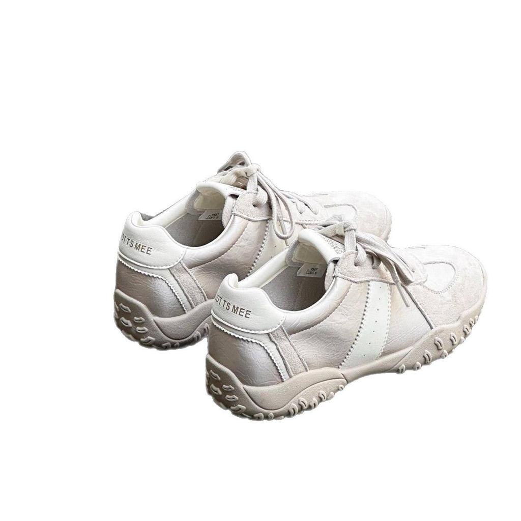 Leather Version~ New Small Inner Height Increase Forrest Gump Training Shoes Women's Versatile Lace-up Casual Sports Shoes Platform Shoes