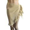 European & American Style Solid Chiffon Bikini Beach Cover-Up Skirt with Ear Edge for Women