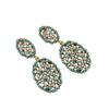 Premium Light Luxury Full Diamond Green Pine Rhinestone Earrings Jewelry Earrings Earrings
