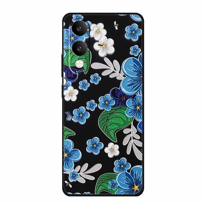 3D Emboss Case For Vivo iQOO Z10 Lite Phone Case Coque Flowers Silicone Soft Back Cover For Vivo Y29S Y29T Y19s GT 5G Case Funda