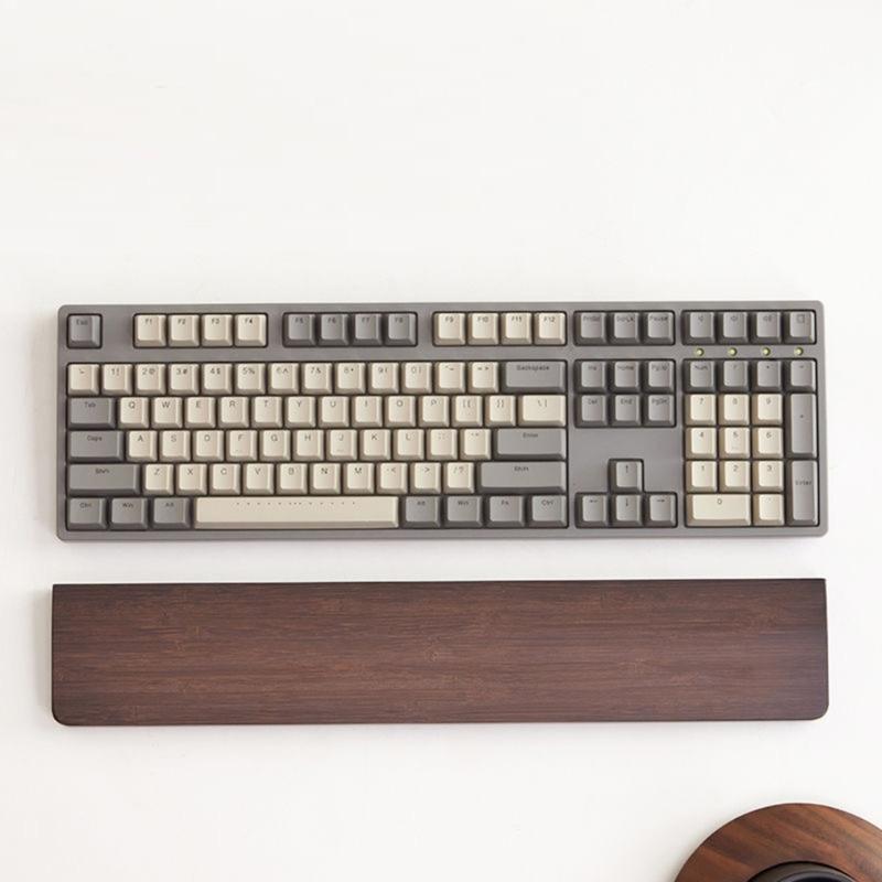 Handgelenkauflage aus Holz Walnuss Handgelenkauflage Holz Mauspad Handgelenkschutz für Tastaturen (Nussbaum, 61 87 104 Tasten)