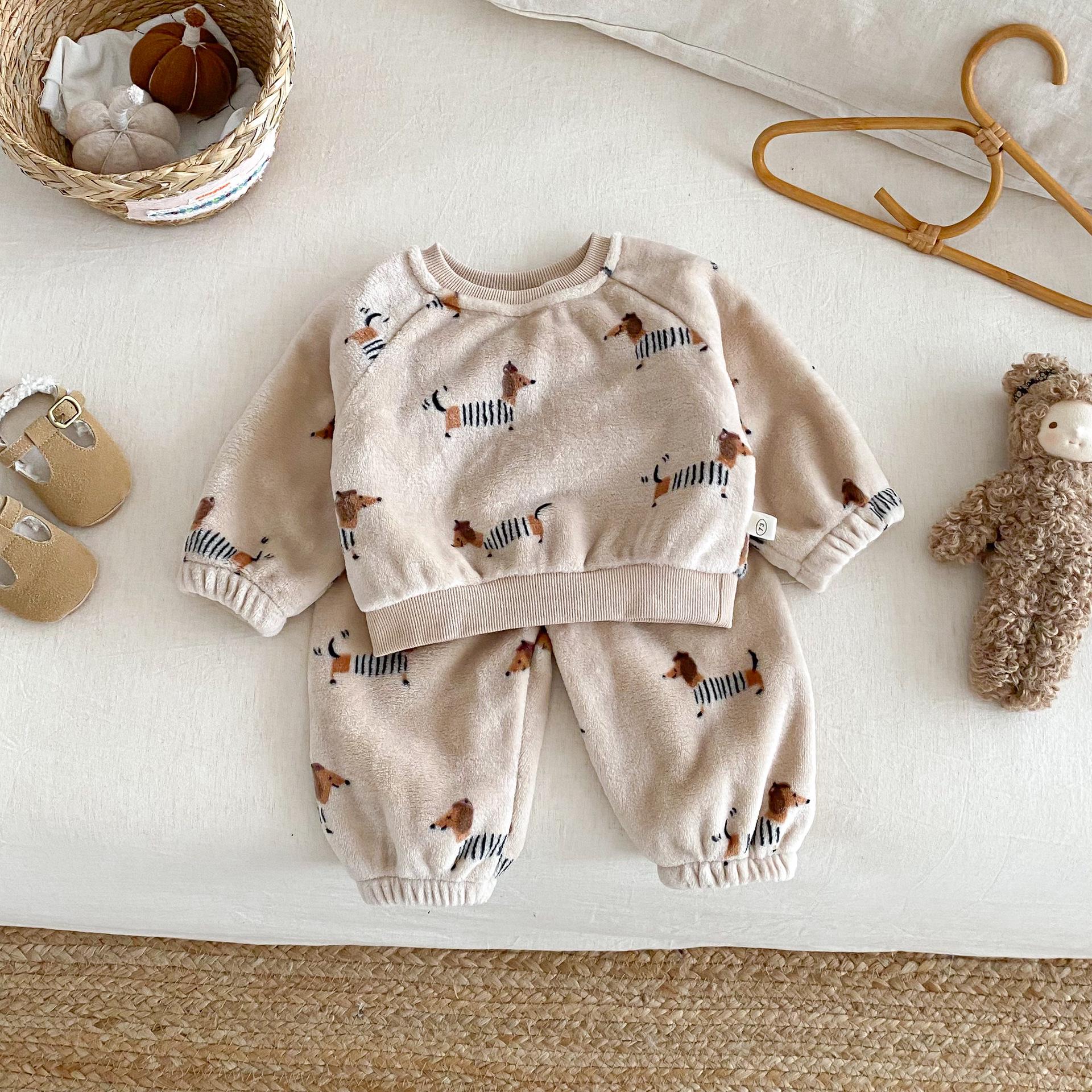 

Детский мультяшный флисовый комплект - Зимняя толстовка и спортивные штаны для возраста 0-5 лет (AT198) 100