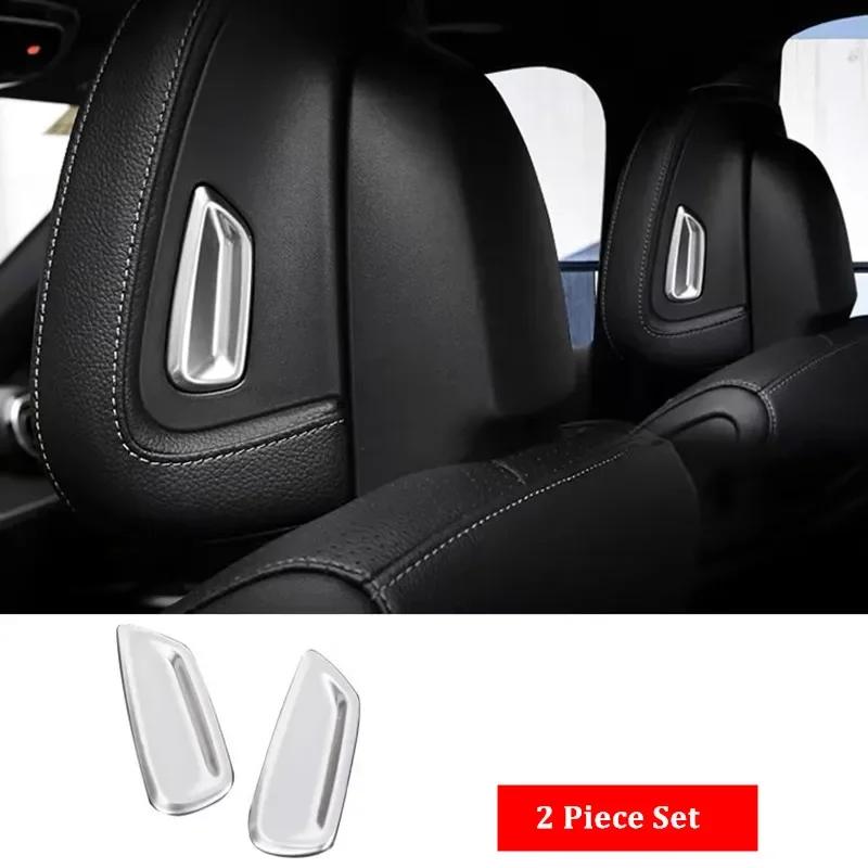 

2 Piece Set Car Seat Headrest Adjustment Switch Button Cover Trim For Mercedes Benz C Class W206 C260 C300 2022+ X254 GLC 2023 срібний