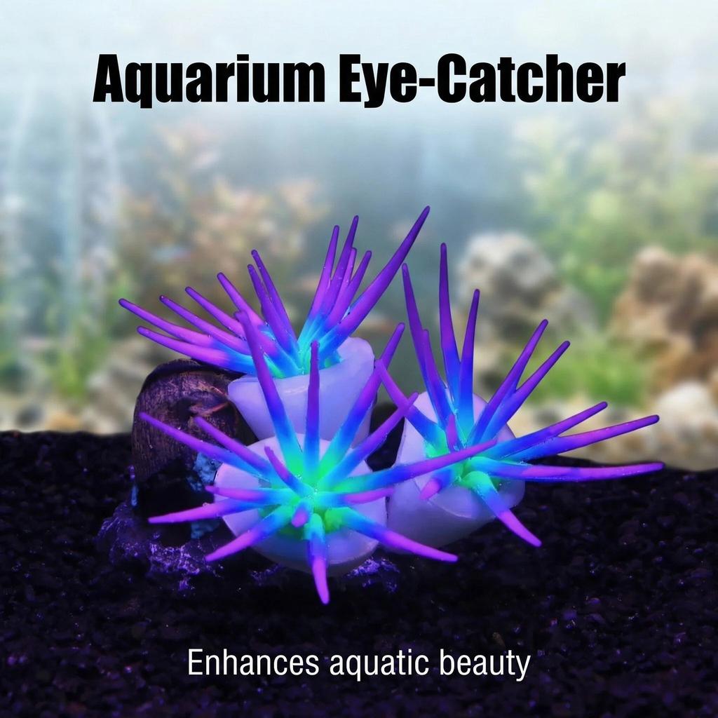 Silicone Soft Simulation 3 Anemones Aquarium Aquascape Ornamentation Non-toxic Does Not Hurt The Fish Fish Tank Decoration
