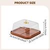 Cake Stand With Lid Bread Organizer Serving Plate Featuring Wood TPE Clear Dome For Pies Cookies