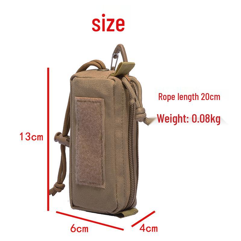 Tactical Outdoor Multifunctional Key Waist Bag – Portable Zipper Rectangular Pouch for Wilderness Mountaineering