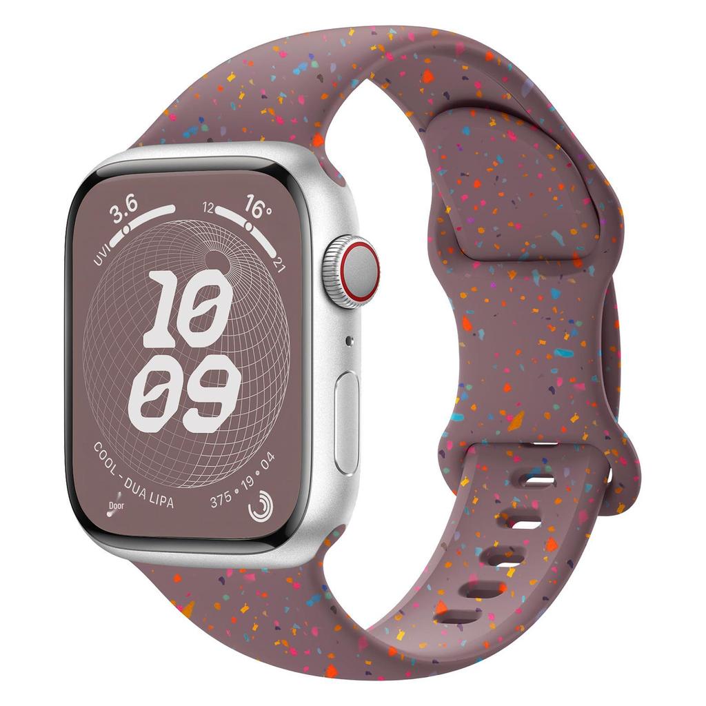 Cinturino per Apple Watch per iWatch 9/S11/Ultra - Silicone con Coriandoli e Fibbia a Farfalla
