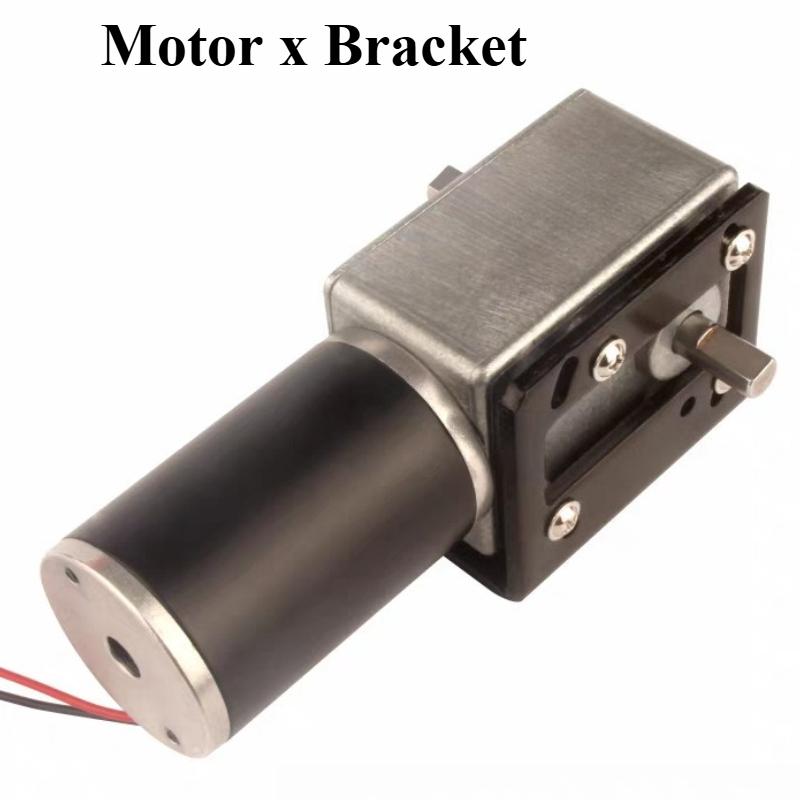 5882-50 DC12V 24V Strong Torque Gearmotor Metal Turbo Worm Gearbox Engine Reversed Low Speed 200kg Self-Lock Worm DC Gear Motor