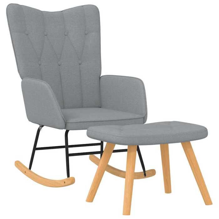VidaXL Chaise à Bascule avec Tabouret Siège de Relaxation Fauteuil de Salon Salle de Séjour Siège de Salon Maison Intérieur 327622