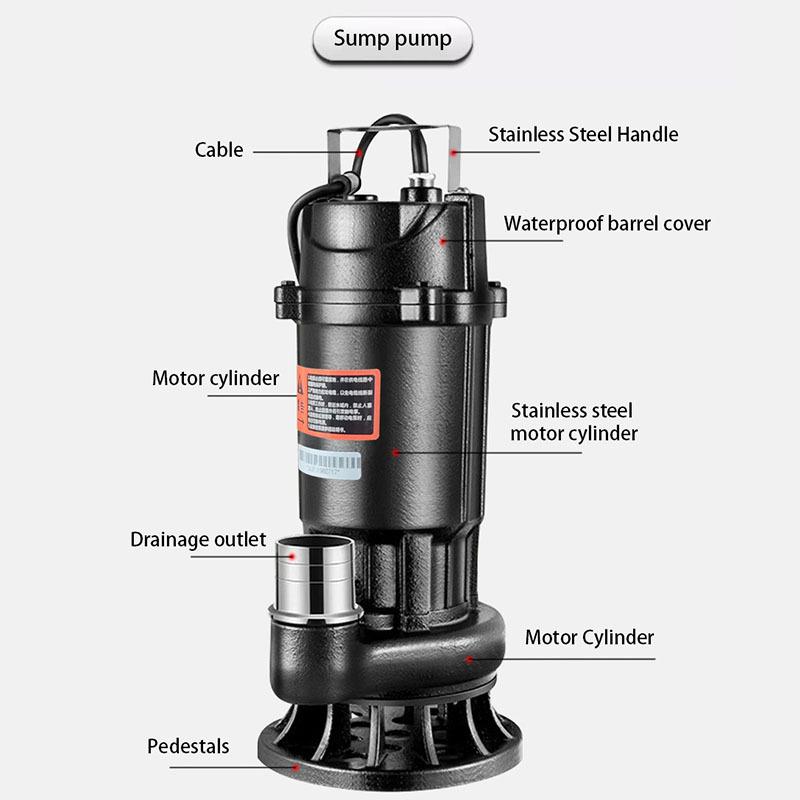 Cutting Sewage Pump  220V Feces Pumping Mud Sewage Pump Small Household Submersible Pump Septic Tank Pump Pumping Machine