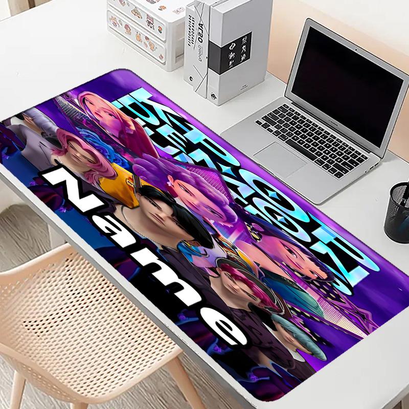 Tappetino per Mouse Personalizzato con Nome e Motivo Cacciatori di Demoni KPop, Tappetino da Scrivania per Laptop PC, Tappetino Decorativo per Scrivania per Casa, Tappetino per Tastiera, Regalo