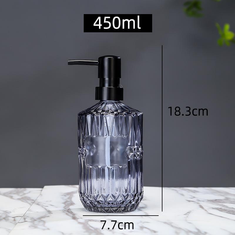 Nordische Badezimmerflaschen aus Glas: Spender für Duschgel, Lotion und Handdesinfektionsmittel