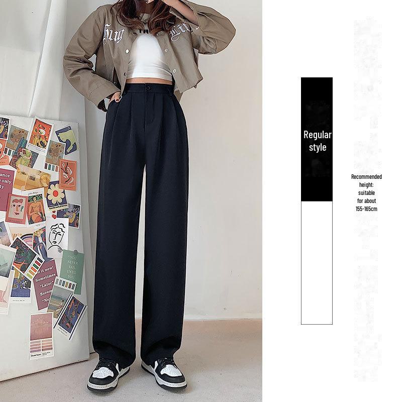 

Женские брюки с высокой талией и широкими штанинами - весна/лето 2025 г., облегающие брюки прямого покроя с драпировкой XXL