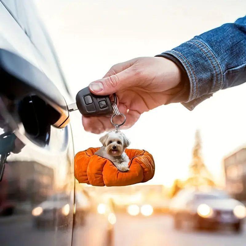 Unique Acrylic Keychain Pendant Cartoon Design Perfect For Bag Decoration And Accessories Car