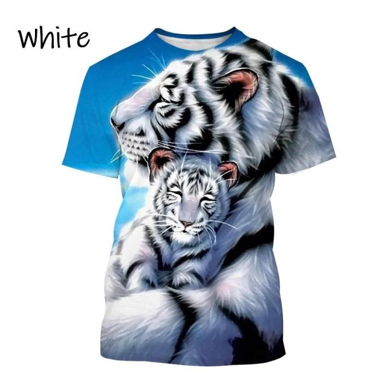 Hot Sale Personality Ferocious Tiger 3D Printing T-shirt Summer Unisex Fashion Funny Cool Hip Hop Animal Short Sleeve Shirt