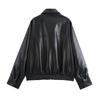 Autumn New Women's Jacket Simple Loose Clothing Casual Fashion Coat All-match Imitation Leather Pilot Jacket