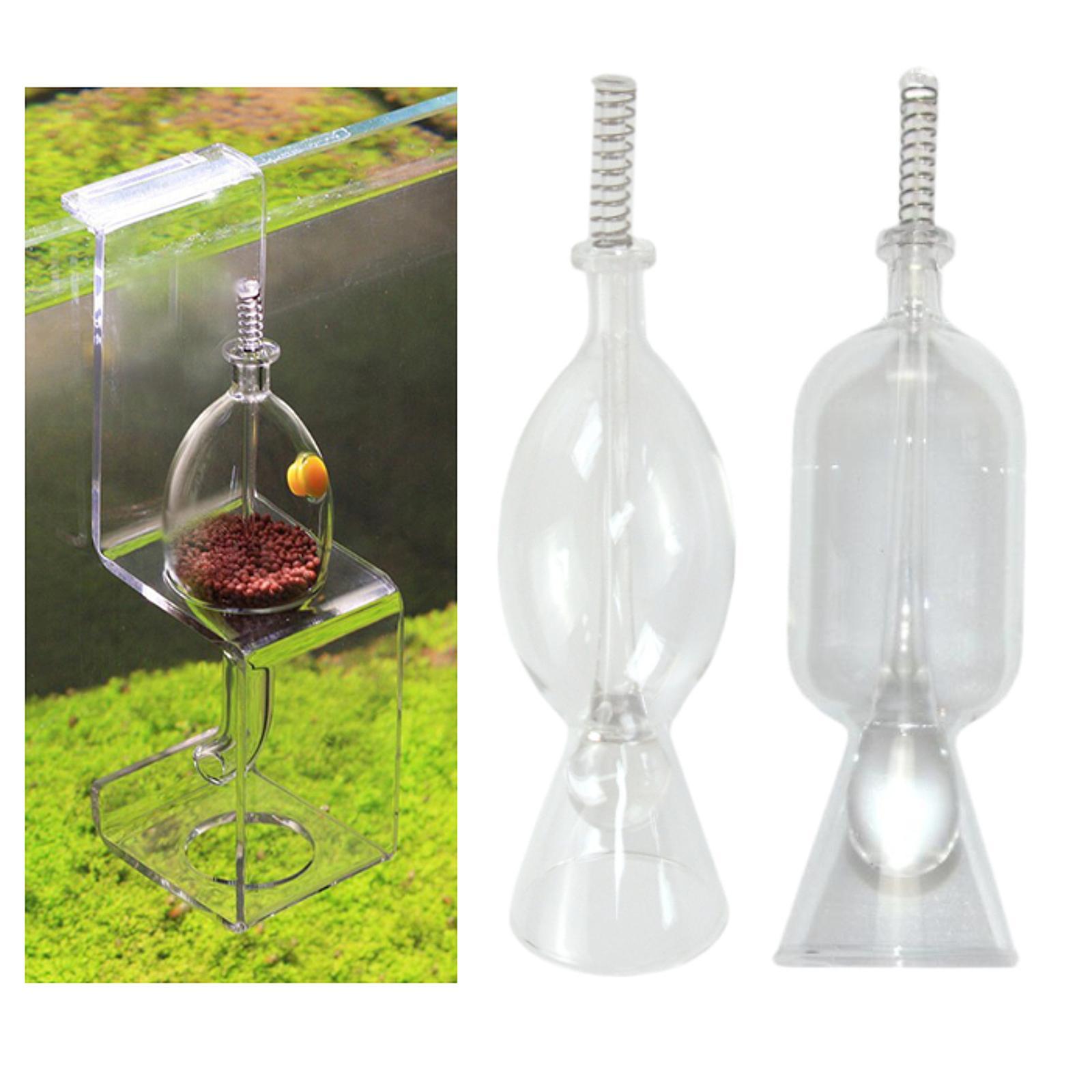 Fish Tank Glass Feeder Multifunction Fishtank Accessories for Freshwater Saltwater Fishtanks Flake Foods Tropical Fishes