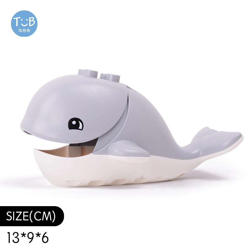 Big Building Blocks Marine Farm Animal Cat Dog Accessories Lion Shark Compatible With Duploed City Education Children Gift Toys