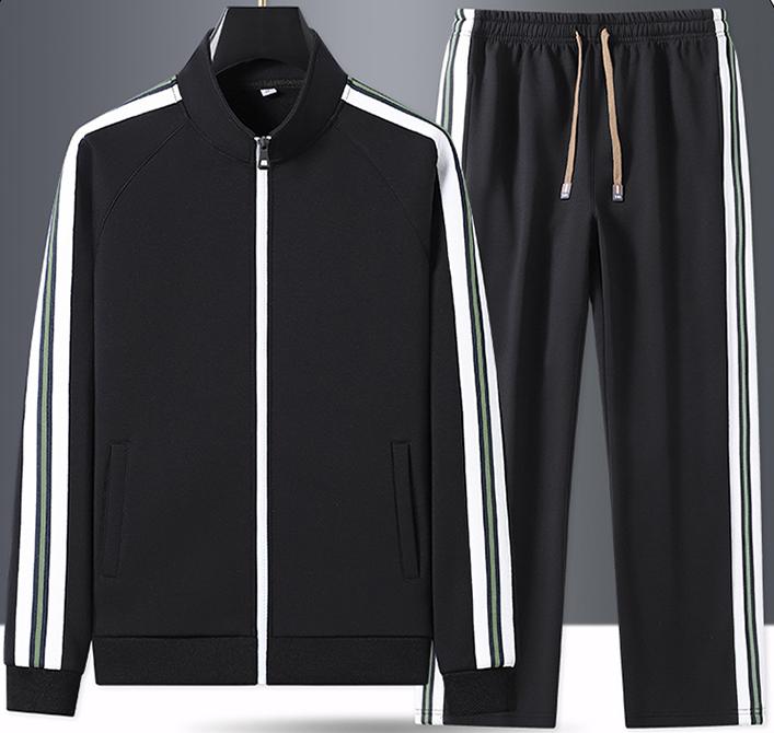 

Весенне-осенний спортивный костюм для отдыха, мужской, из двух предметов XXXXXL чёрный