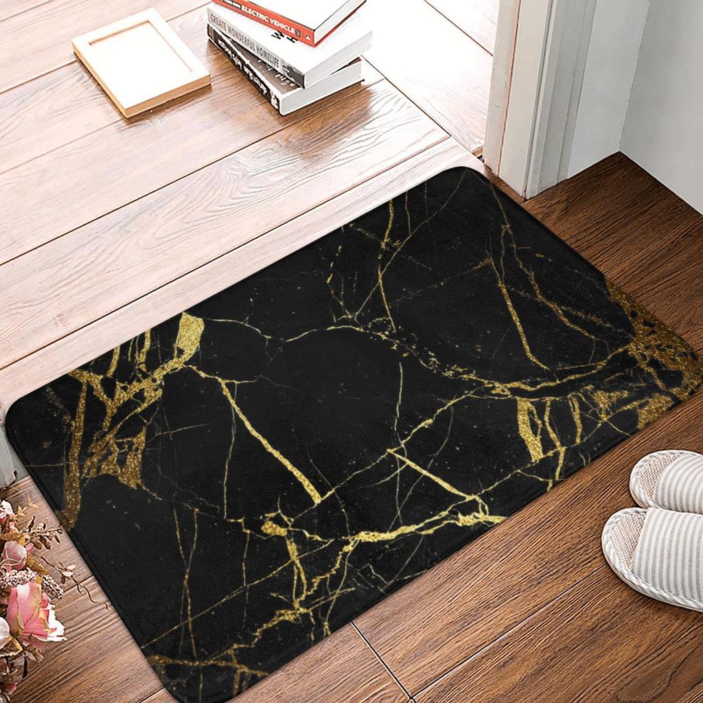 Smoked Black Marble Front Floor Door Entrance Mats Outdoor Abstract Texture Pop Art Kitchen Bathroom Doormat Toilet Carpet Rug